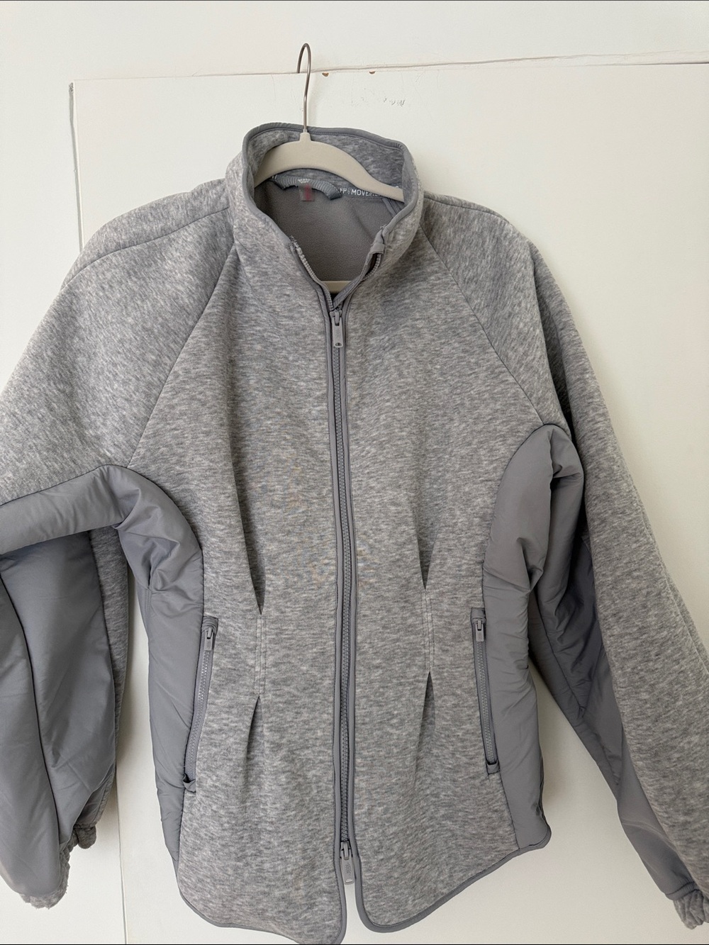 Free People Light Heather Gray Zip-Up Gia Fleece  Jacket - Picture 5 of 11